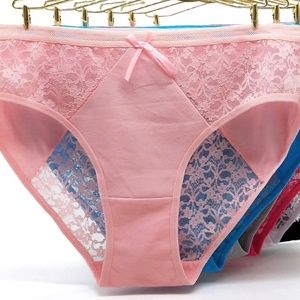 PINK Lace Panties. High Waist Cotton Panties. Waist size 26" to 36"